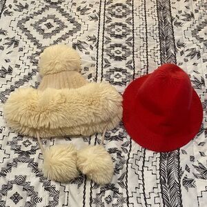 Cozy Women’s Red and Cream Winter Hat Set